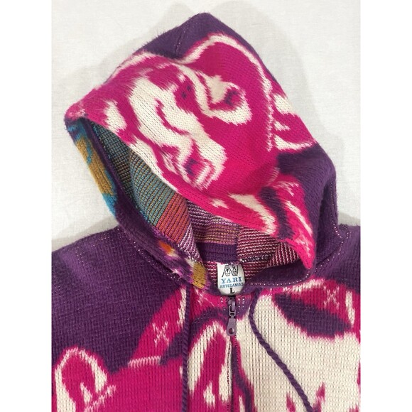 Yari Artesanias Full Zip Wool Sweater Men Size Large Native Southwestern Tribal - Picture 8 of 16